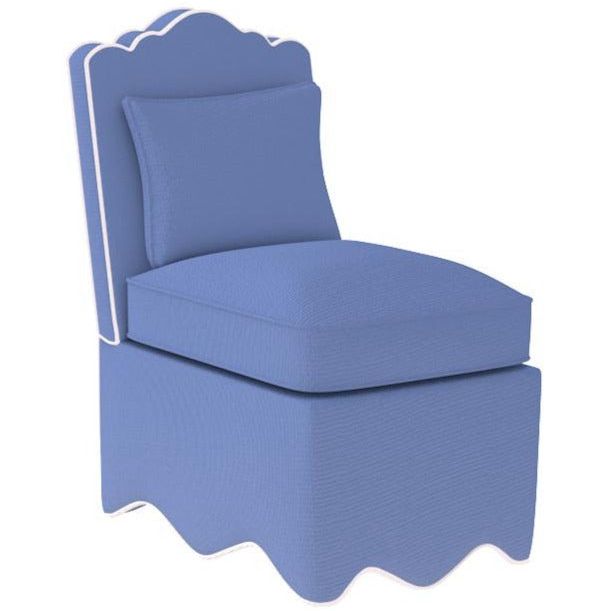 Upholstered Scalloped Slipper Chair